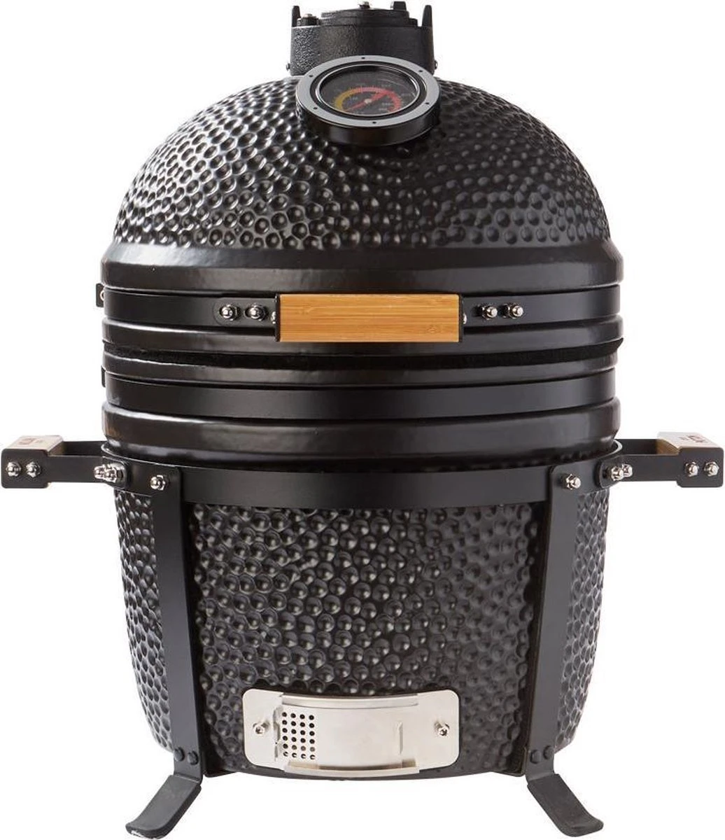Patton Kamado 15" - Tafel Model - Keramische Barbecue - Premium Black - Medium - Compleet - Mat Zwart 1 Patton Kamado 15" - Tafel Model - Keramische Barbecue - Premium Black - Medium - Compleet - Mat Zwart