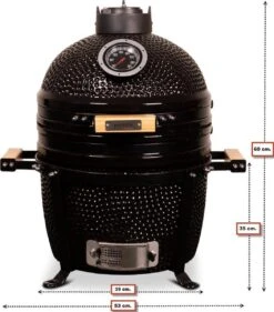 Patton Kamado 15" - Keramisch - Tafel Model - Premium Black - Medium - Zwart -Barbecue Benodigdheden Winkel 1055x1200