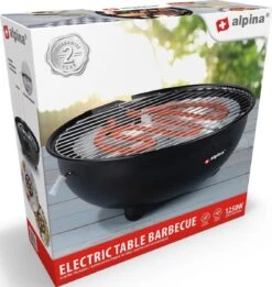 Alpina Elektrische BBQ - Tafel-Barbecue - Geen Rook - Binnen Barbecueën - 1250W - Ø 30 Cm - Zwart -Barbecue Benodigdheden Winkel 1137x1200 1