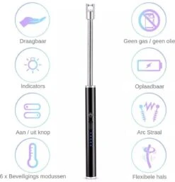 Merkloos BBQ Aansteker Oplaadbaar Met Usb Kabel - Elektrische Keuken Aansteker - Flexibele Aansteker - Zwart -Barbecue Benodigdheden Winkel 1155x1200 2