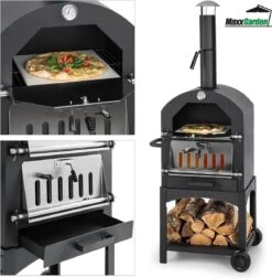 MaxxGarden Pizza Oven - Smoker Barbecue Op Hout, Houtskool Of Pellets - 45 X 65 X 158cm 14 MaxxGarden Pizza Oven - Smoker Barbecue Op Hout, Houtskool Of Pellets - 45 X 65 X 158cm -Barbecue Benodigdheden Winkel 1175x1200 2