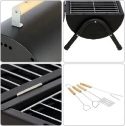MaxxGarden BBQ - Houtskool Barbecue - Smoker Barbecue - Grilloppervlak (LxB) 38 X 52 Cm - Met Dubbel Grill Vlak - Zwart -Barbecue Benodigdheden Winkel 1196x1200 3