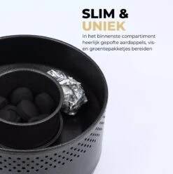 Ozocozy BBQ-ONE Houtskool Tafelbarbecue - Ø30 Cm- Zwart - Incl. Draagtas, Siliconen Bakkwast En RVS-Barbecuetang -Barbecue Benodigdheden Winkel 1197x1200 3