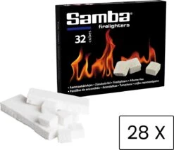 Samba Aanmaakblokjes Wit - Kerosine - 896 Stuks - Omdoos -Barbecue Benodigdheden Winkel 1200x1038
