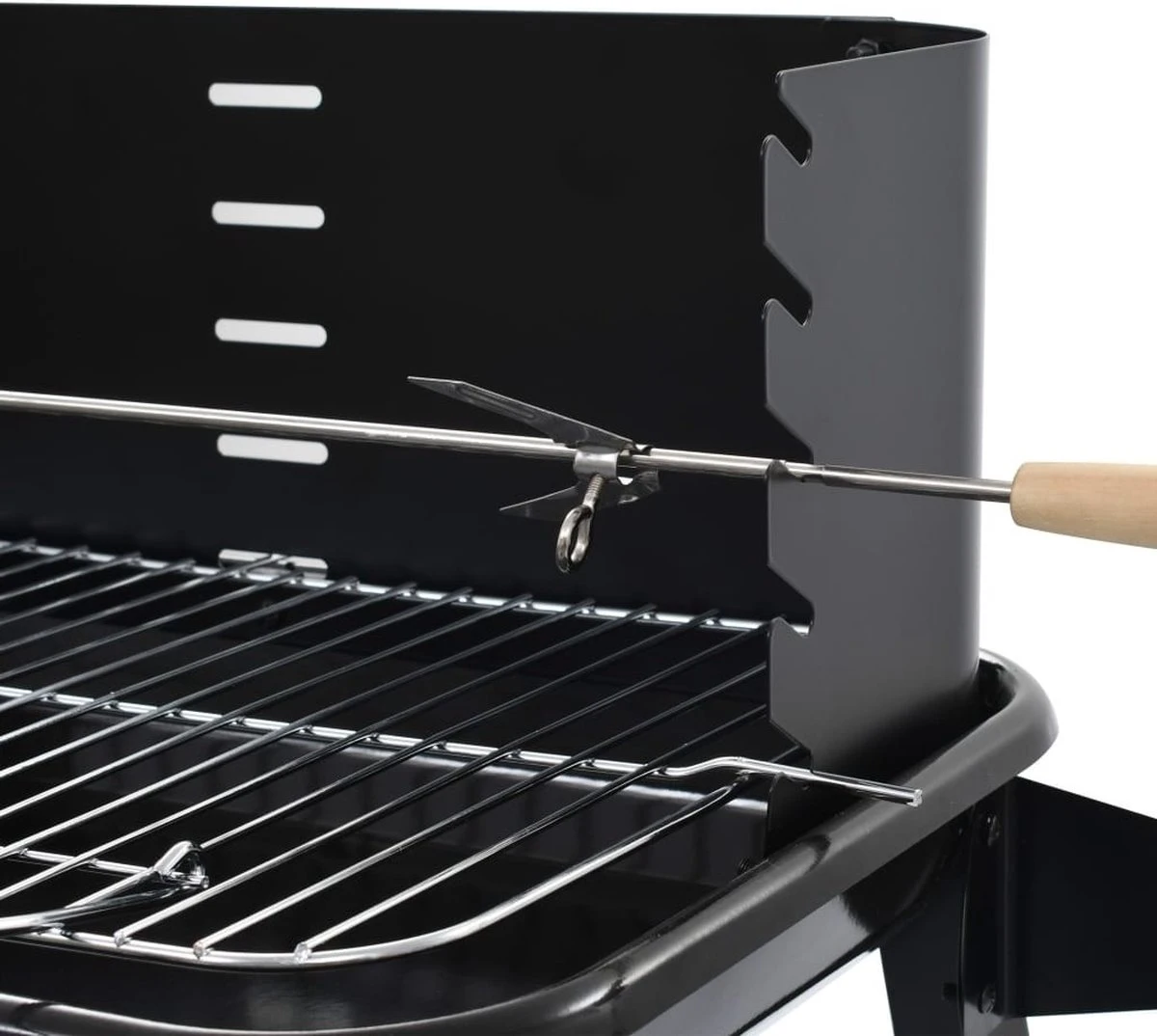 Verrijdbare Barbecue – Houtskool/Briketten - Verstelbare Grillplaat – Houten Tafel – Winscherm – Gewicht 5.9kg 3 Verrijdbare Barbecue – Houtskool/Briketten - Verstelbare Grillplaat – Houten Tafel – Winscherm – Gewicht 5.9kg - Afbeelding 3