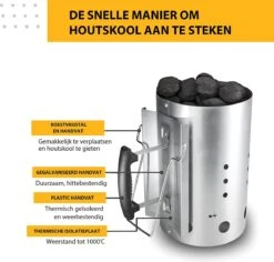Kolen Starter GROOT - Brikettenstarter Met Veiligheidshandgreep - Snelstarter Voor Barbecue - BBQ Houtskool Starter -Barbecue Benodigdheden Winkel 1200x1146
