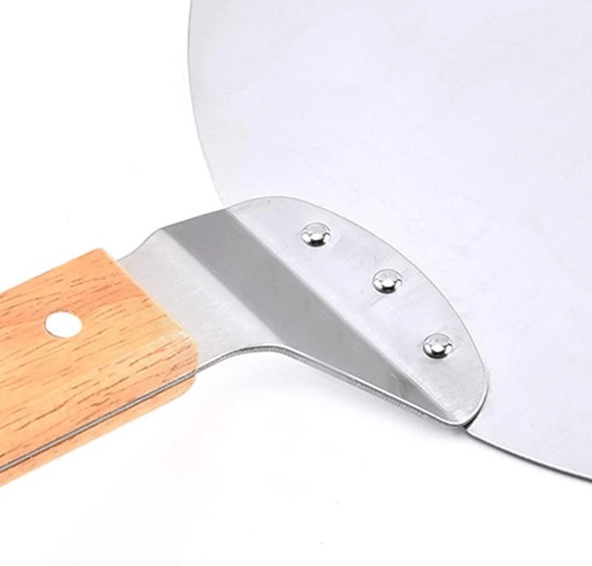 Luxe Pizzaschep Voor Verse Pizza - Extra Groot - RVS 30CM - Grote Pizza Schep Voor Oven Of BBQ Barbecue - Hout Handvat - Pizzaspatel Voor Zelfgemaakte Ovenpizza 4 Luxe Pizzaschep Voor Verse Pizza - Extra Groot - RVS 30CM - Grote Pizza Schep Voor Oven Of BBQ Barbecue - Hout Handvat - Pizzaspatel Voor Zelfgemaakte Ovenpizza - Afbeelding 4