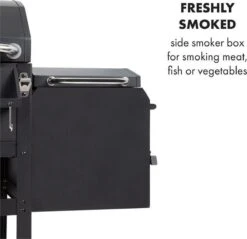 Klarstein Kingsville Double Barbecue - Houtskool- En Gasbarbecue - Smoker BBQ - Inclusief Deksels En Thermometer - Met 2 Roosters - Zwart -Barbecue Benodigdheden Winkel 1200x1161