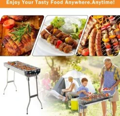 Uten - Houtskoolbarbecue - Opvouwbare Barbecue - Houtskoolbarbecues - Draagbare Camping Barbecue - 430 Roestvrij Staal Grill BBQ - 5-10 Persoon Tuin Buitenfeest - Zilver -Barbecue Benodigdheden Winkel 1200x1162 2