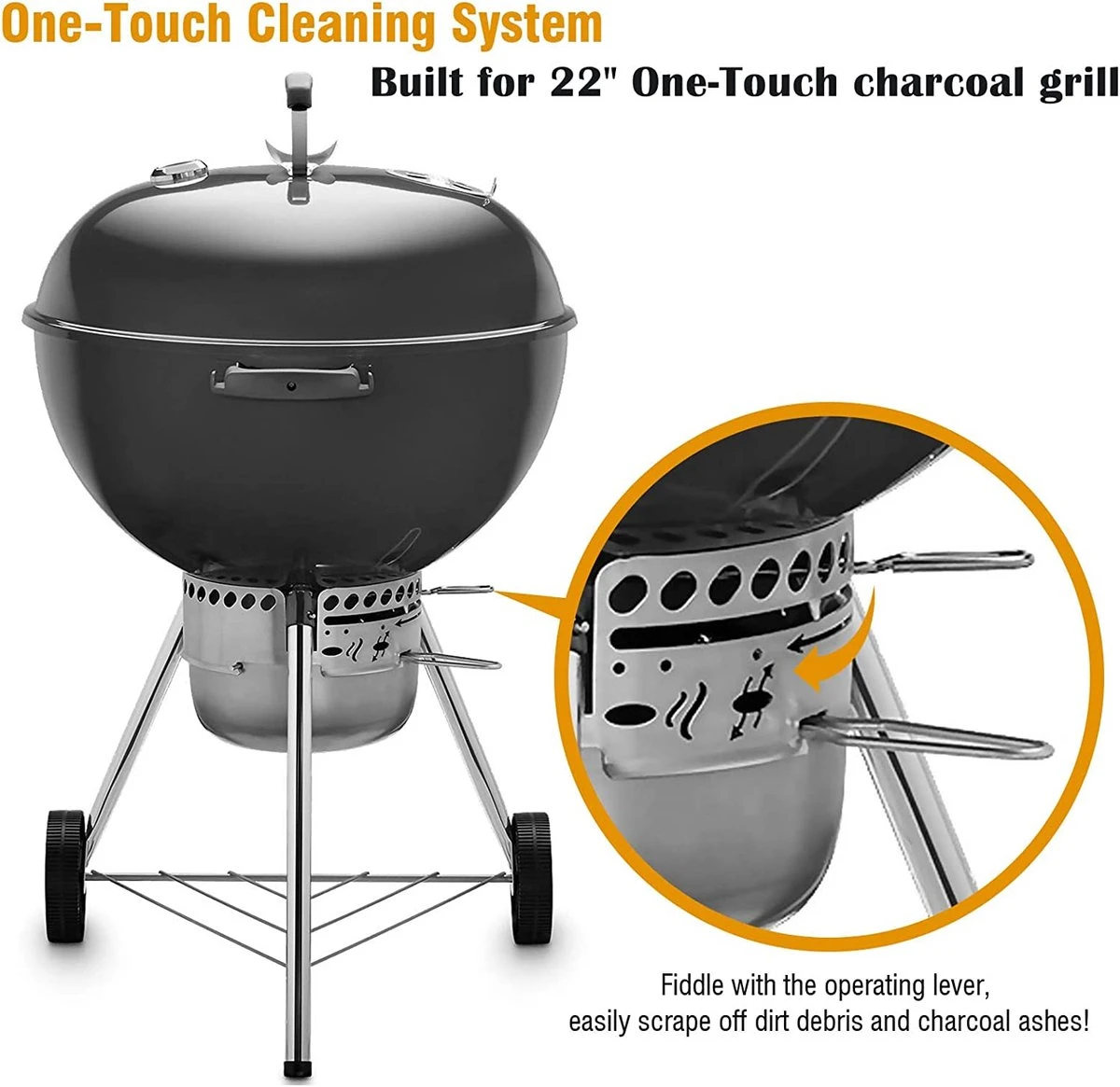 One-Touch-reinigingssysteemkit Voor 57 CM Kogel BBQ , Geschikt Als Vervanging In Diverse Weber Kogel BBQ's 7 One-Touch-reinigingssysteemkit Voor 57 CM Kogel BBQ , Geschikt Als Vervanging In Diverse Weber Kogel BBQ's - Afbeelding 7