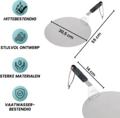 Nowad Pizzaschep RVS Rond - 30,5 Cm - PVC Handvat -Barbecue Benodigdheden Winkel 1200x1179 4