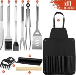 Squago BBQ Accesoires XXL Set Met Schort - Gereedschap - Gereedschapset Tang Borstel Mat -Barbecue Benodigdheden Winkel 1200x1189 4