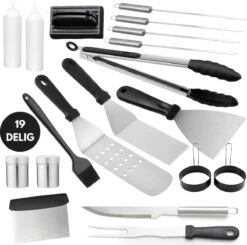 BBQ Gereedschapset - Opbergtas - BBQ Accessoires - BBQ Tang - BBQ Set - BBQ Borstel - BBQ Gereedschap - Roestvrij Staal