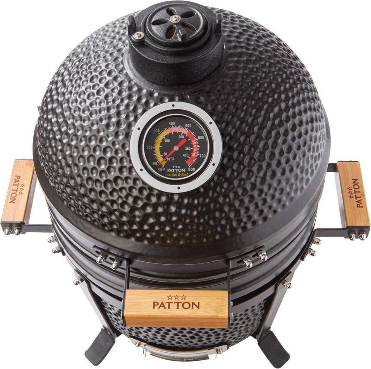 Patton Kamado 15" - Tafel Model - Keramische Barbecue - Premium Black - Medium - Compleet - Mat Zwart 2 Patton Kamado 15" - Tafel Model - Keramische Barbecue - Premium Black - Medium - Compleet - Mat Zwart - Afbeelding 2