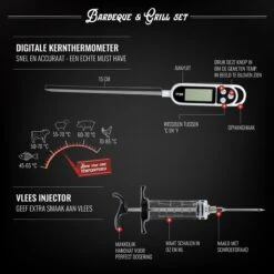 Mountain Jack® 40-Delige Luxe BBQ Grill Accessoires Set In Roestvrij Staal – Barbecue Gereedschap – Tangenset, Vlees Thermometer, Vleestang, Borstel, Spiezen, Vleesmes, Vleesvork 16 Mountain Jack® 40-Delige Luxe BBQ Grill Accessoires Set In Roestvrij Staal – Barbecue Gereedschap – Tangenset, Vlees Thermometer, Vleestang, Borstel, Spiezen, Vleesmes, Vleesvork -Barbecue Benodigdheden Winkel 1200x1199 6