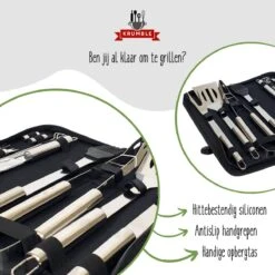 Krumble 18-delige Barbecue Set / Roestvrijstalen BBQ Set Van 18 / Inclusief Handige Opbergtas - RVS -Barbecue Benodigdheden Winkel 1200x1200 24