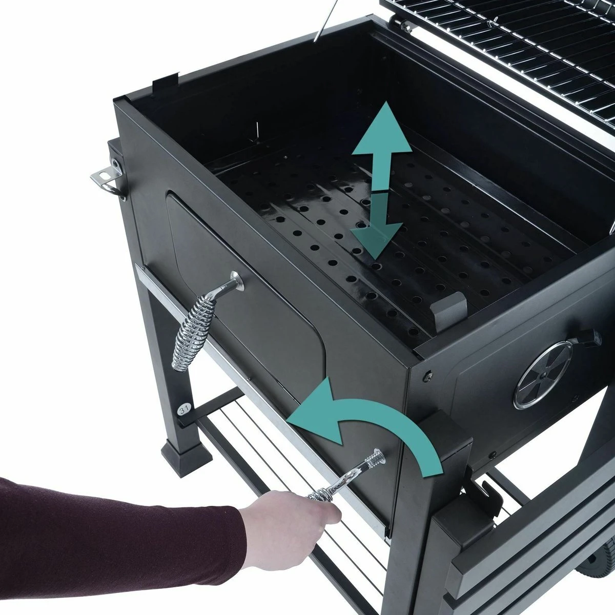 Vaggan Luxe Houtskool Barbecue - Grilloppervlak (LxB) 44 X 32 Cm - Staal - Matzwart 6 Vaggan Luxe Houtskool Barbecue - Grilloppervlak (LxB) 44 X 32 Cm - Staal - Matzwart - Afbeelding 6