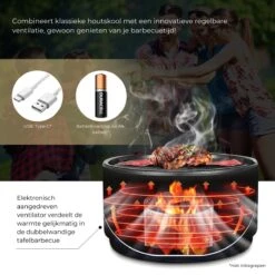 Ozocozy BBQ-ONE Houtskool Tafelbarbecue - Ø30 Cm- Zwart - Incl. Draagtas, Siliconen Bakkwast En RVS-Barbecuetang -Barbecue Benodigdheden Winkel 1200x1200 305