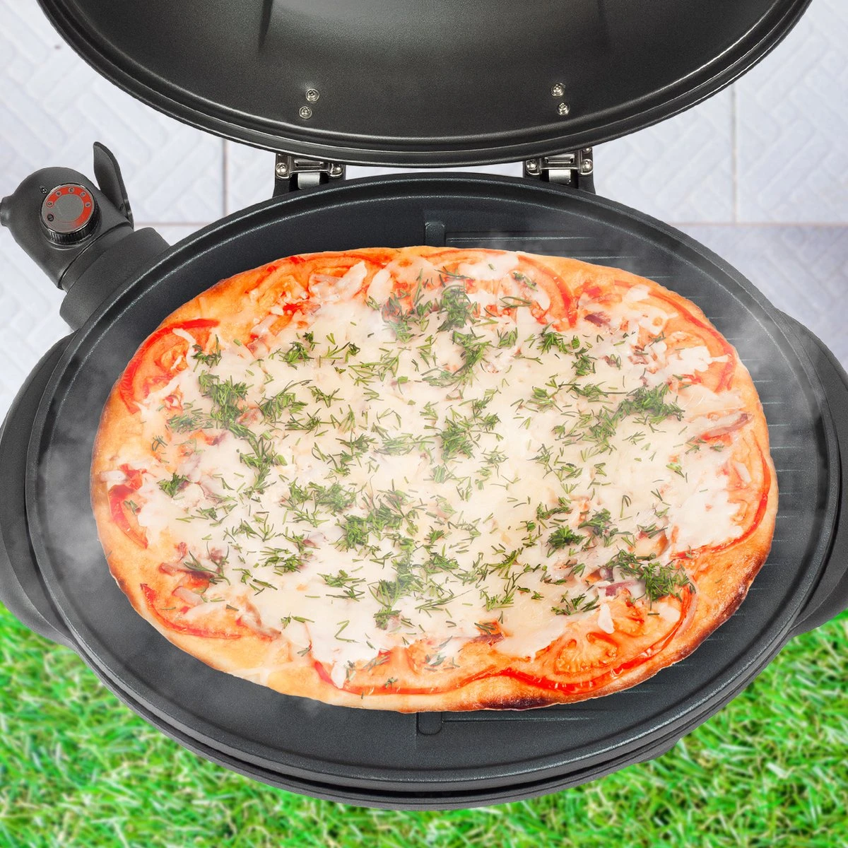 KitchenBrothers Elektrische BBQ - Met Grillplaat - Anti-aanbaklaag - Incl. Plank/Houders - Grilloppervlak 46,5x33,8cm - Tot 300°C - 2400W - Zwart 4 KitchenBrothers Elektrische BBQ - Met Grillplaat - Anti-aanbaklaag - Incl. Plank/Houders - Grilloppervlak 46,5x33,8cm - Tot 300°C - 2400W - Zwart - Afbeelding 4