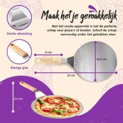 Nowad Pizzaschep RVS Rond Voor BBQ En Oven - 30,5 Cm - Pizzaspatel - Taartschep - Houten Handvat - Ophangbaar - Rond - Vaatwasbestendig - Keukenaccessoires -Barbecue Benodigdheden Winkel 1200x1200 39