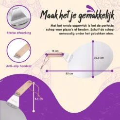 Nowad Pizzaschep RVS Rond Voor BBQ En Oven - 30,5 Cm - Pizzaspatel - Taartschep - Houten Handvat - Ophangbaar - Rond - Vaatwasbestendig - Keukenaccessoires -Barbecue Benodigdheden Winkel 1200x1200 43