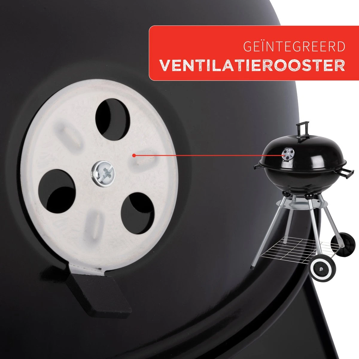 BBQ Collection Houtskoolbarbecue - Kogelbarbecue 45 X 60 Centimeter - Ronde Barbecue - Barbecue Op Wielen - Zwart - Metaal 8 BBQ Collection Houtskoolbarbecue - Kogelbarbecue 45 X 60 Centimeter - Ronde Barbecue - Barbecue Op Wielen - Zwart - Metaal - Afbeelding 8