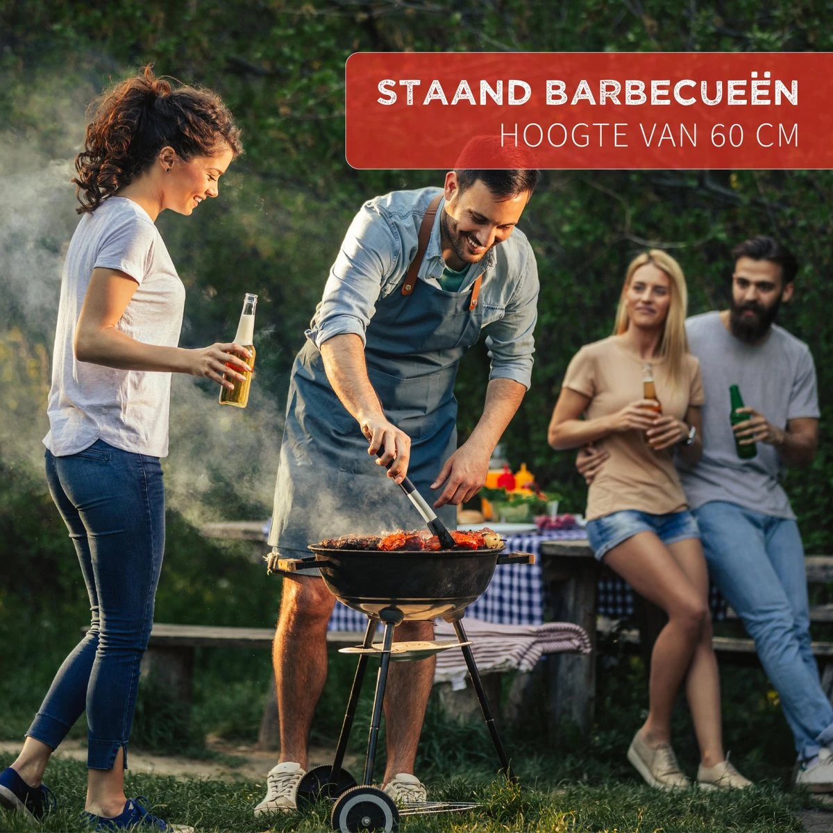 BBQ Collection Houtskoolbarbecue - Kogelbarbecue 45 X 60 Centimeter - Ronde Barbecue - Barbecue Op Wielen - Zwart - Metaal 15 BBQ Collection Houtskoolbarbecue - Kogelbarbecue 45 X 60 Centimeter - Ronde Barbecue - Barbecue Op Wielen - Zwart - Metaal - Afbeelding 15