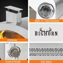 Bighorn Outdoor Edelstaal Gas Pizza Oven - Draagbare Gas Barbecue - Edelstaal -Model SRGG20001 -Barbecue Benodigdheden Winkel 1200x1200 494