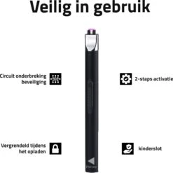 Oplaadbare Lange Elektrische Aansteker - Duurzame Plasma Aansteker - Inclusief Cadeauverpakking - BBQ - Kaarsen - Zwart -Barbecue Benodigdheden Winkel 1200x1200 601