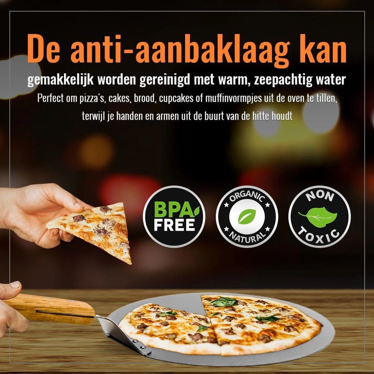 Inpro Pizzaschep RVS - Rond - Voor BBQ En Oven - Pizzaspatel - Taartschep - Houten Handvat - BBQ Gereedschap - Keukengerei - 30 Cm Diameter - Spatel 3 Inpro Pizzaschep RVS - Rond - Voor BBQ En Oven - Pizzaspatel - Taartschep - Houten Handvat - BBQ Gereedschap - Keukengerei - 30 Cm Diameter - Spatel - Afbeelding 3