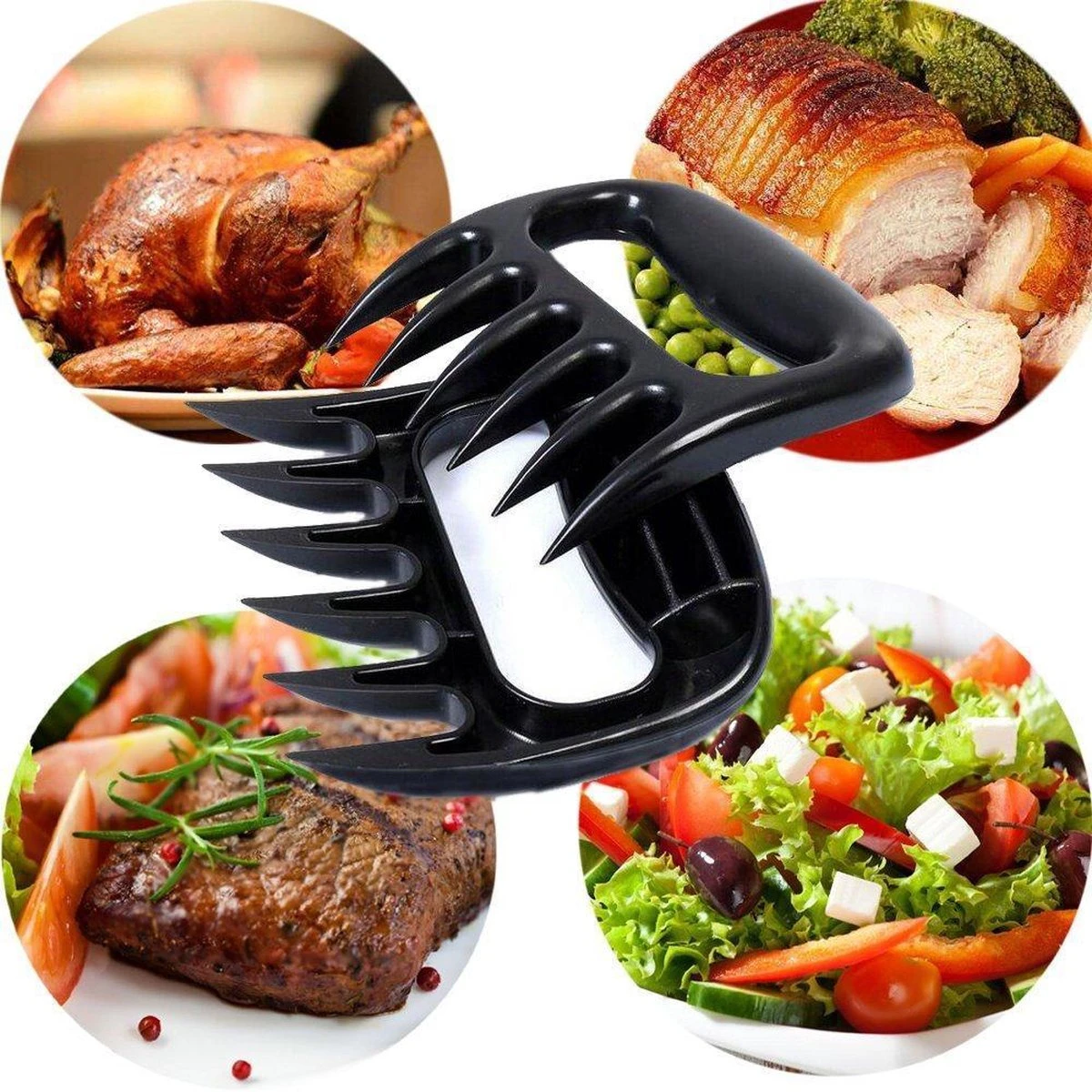Merkloos Professionele Vleesshredders / Vleesklauwen | Meat Claws | BBQ | Bear Paws | Meat Shredders | Vlees Houders | Barbeque Accesoires | Pulled Pork Klauwen | 2 Stuks 7 Merkloos Professionele Vleesshredders / Vleesklauwen | Meat Claws | BBQ | Bear Paws | Meat Shredders | Vlees Houders | Barbeque Accesoires | Pulled Pork Klauwen | 2 Stuks - Afbeelding 7