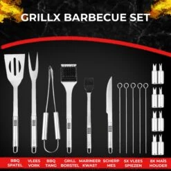 GrillX Barbecue Gereedschap Set - 19-delig - Inclusief Luxe Draagtas - BBQ Accesoires - Gereedschapset -Barbecue Benodigdheden Winkel 1200x1200 693