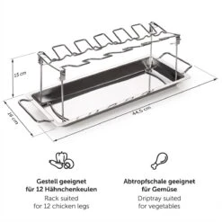 Blumtal BBQ Rek - Robuuste Roestvrijstalen Kippenpoot Rek - Voor 12 Poten - Kippengrillstandaard - Vaatwasmachinebestendig -Barbecue Benodigdheden Winkel 1200x1200 697