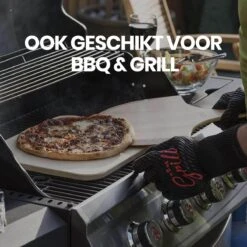 Buxibo 2in1 Pizzasteen - Voor BBQ & Oven - Inclusief Serveer Plank - Pizzabord/Pizzaplank - 30.5 X 38.1 X 1.4 Cm -Barbecue Benodigdheden Winkel 1200x1200 93