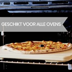 Buxibo 2in1 Pizzasteen - Voor BBQ & Oven - Inclusief Serveer Plank - Pizzabord/Pizzaplank - 30.5 X 38.1 X 1.4 Cm -Barbecue Benodigdheden Winkel 1200x1200 94