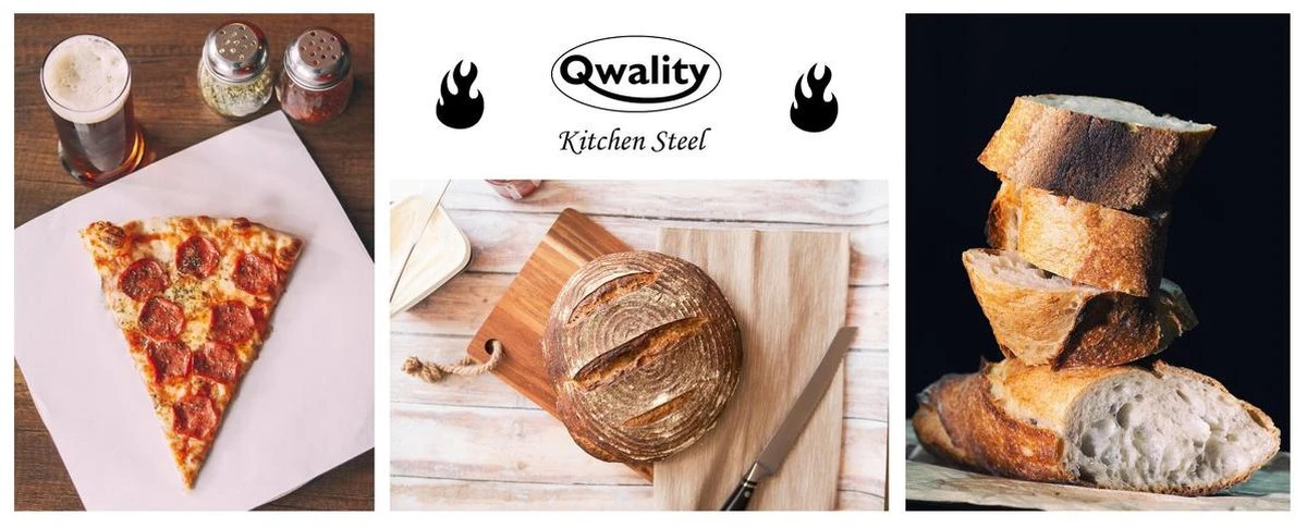 Pizzasteen Van Staal – Pizza Steen - Pizza En Brood Bakken - 40 X 30 X 0,6 Cm - Cadeau Voor Man - Kitchen Steel By Qwality 2 Pizzasteen Van Staal – Pizza Steen - Pizza En Brood Bakken - 40 X 30 X 0,6 Cm - Cadeau Voor Man - Kitchen Steel By Qwality - Afbeelding 2