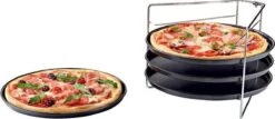 Pizza - Pizzarek - Pizza Oven - Zenker - Pizzabakset - 5 Delige Set Voor 4 Pizza's - Ø 28,5 Cm - Antiaanbaklaag Van ILAG® - Pizzaplaat - Pizza -Barbecue Benodigdheden Winkel 1200x519
