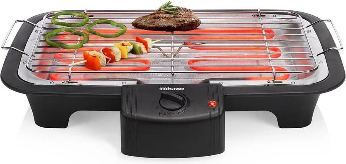 Tristar BQ-2813 Electrische Tafelbarbecue - Grilloppervlak (LxB) 38x22 Cm - 2000W - Zwart 1 Tristar BQ-2813 Electrische Tafelbarbecue - Grilloppervlak (LxB) 38x22 Cm - 2000W - Zwart
