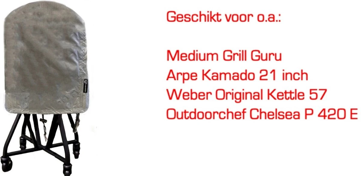 COVER UP HOC Diamond Bbq Hoes Rond - 70x80 Cm - Waterdicht Met Stormbanden En Trekkoord - Geschikt Voor O.a. Kamado, Big Green Egg, Grill Guru, The Bastard, Patton,Weber 5 COVER UP HOC Diamond Bbq Hoes Rond - 70x80 Cm - Waterdicht Met Stormbanden En Trekkoord - Geschikt Voor O.a. Kamado, Big Green Egg, Grill Guru, The Bastard, Patton,Weber - Afbeelding 5