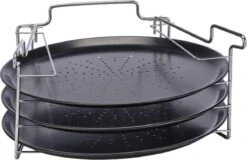 Merkloos Pizzaplaat Bakset Met 3 Bakplaten 16 X 31 Cm- Pizza Rek 3-delig - Pizzabakset Met Standaard/rek -Barbecue Benodigdheden Winkel 1200x775
