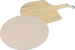 MaxxHome Pizzasteen - BBQ Steen - Maximum Te Verhitten Tot 600 Graden - ⌀33 - Incl. Houten Schep