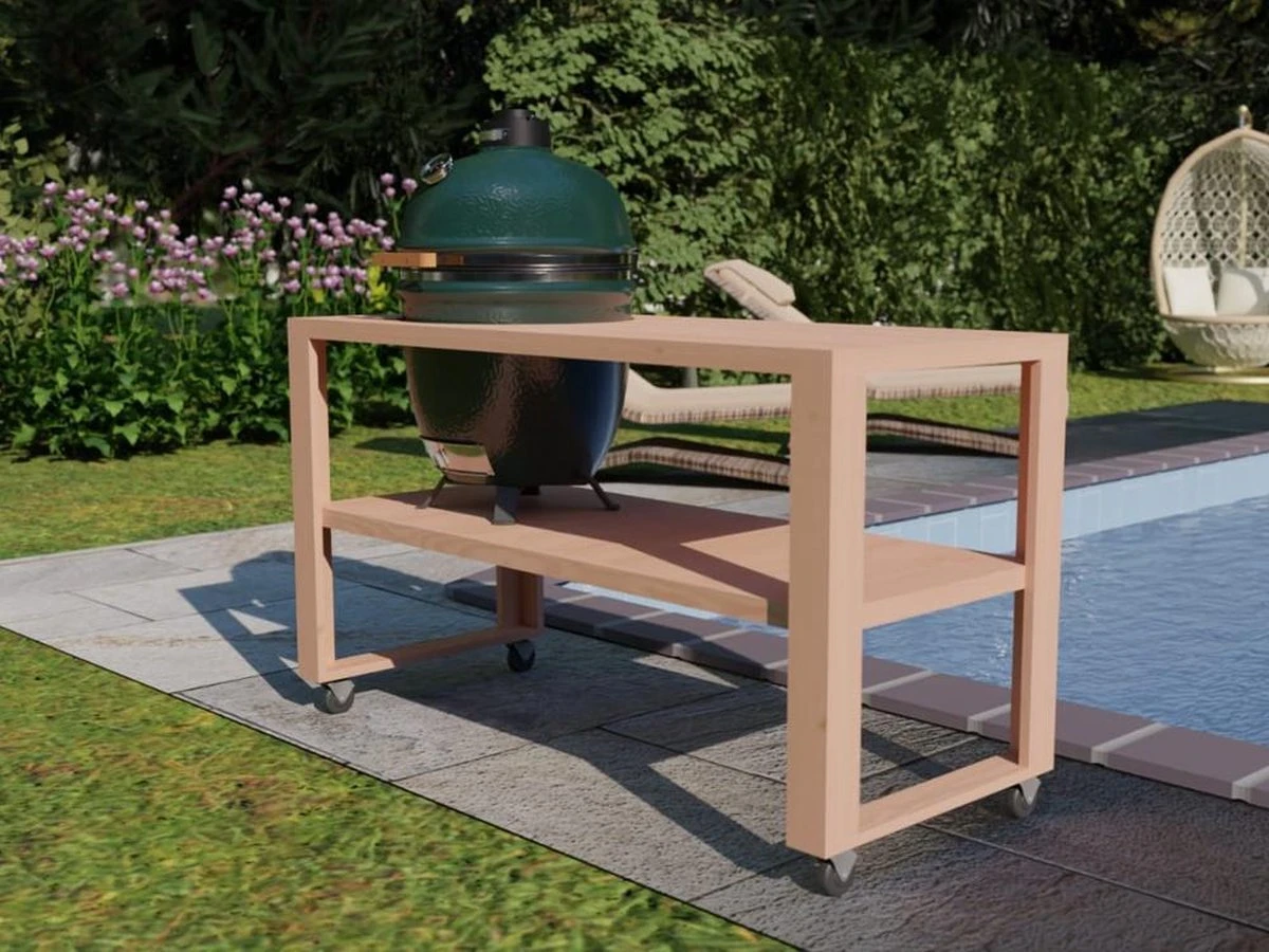 BBQ Tafel - Geschikt Voor Big Green Large/Bastard Large/Bastard Large Urban/Yakiniku 19 Inch/Monolith Large - Eikenhout - 87 Cm 4 BBQ Tafel - Geschikt Voor Big Green Large/Bastard Large/Bastard Large Urban/Yakiniku 19 Inch/Monolith Large - Eikenhout - 87 Cm - Afbeelding 4