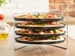 Pizza - Pizzarek - Pizza Oven - Zenker - Pizzabakset - 5 Delige Set Voor 4 Pizza's - Ø 28,5 Cm - Antiaanbaklaag Van ILAG® - Pizzaplaat - Pizza -Barbecue Benodigdheden Winkel 1200x900 7