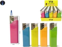 Stormaanstekers Turbo Aanstekers Neon Kleur - Merk Unilite Vio - Tray Van 50 Stuks - Navulbaar.