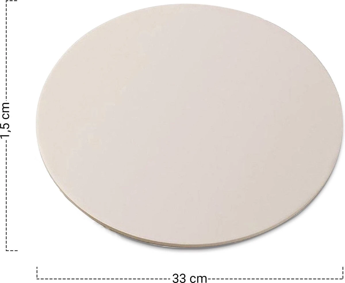 MaxxHome Pizzasteen - BBQ Steen - Pizzasteen Voor De Lekkerste Bereiding Van Een Pizza Op Jouw Barbecue Of In De Oven - Pizza Steen Rond - Medium (33 Cm) 4 MaxxHome Pizzasteen - BBQ Steen - Pizzasteen Voor De Lekkerste Bereiding Van Een Pizza Op Jouw Barbecue Of In De Oven - Pizza Steen Rond - Medium (33 Cm) - Afbeelding 4