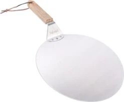 Nowad Pizzaschep RVS Rond Voor BBQ En Oven - 30,5 Cm - Pizzaspatel - Taartschep - Houten Handvat - Ophangbaar - Rond - Vaatwasbestendig - Keukenaccessoires -Barbecue Benodigdheden Winkel 1200x992