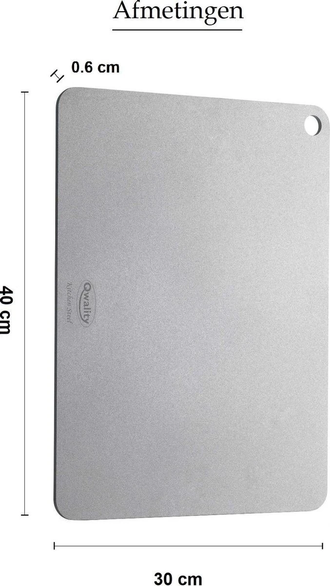 Pizzasteen Van Staal – Pizza Steen - Pizza En Brood Bakken - 40 X 30 X 0,6 Cm - Cadeau Voor Man - Kitchen Steel By Qwality 3 Pizzasteen Van Staal – Pizza Steen - Pizza En Brood Bakken - 40 X 30 X 0,6 Cm - Cadeau Voor Man - Kitchen Steel By Qwality - Afbeelding 3