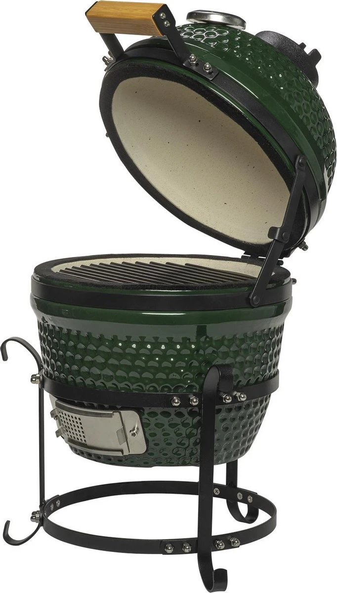 Patton Kamado Keramische Houtskoolbarbecue - 13" - Grilloppervlak Ø 28 Cm - Inclusief Heatdeflector - Groen 4 Patton Kamado Keramische Houtskoolbarbecue - 13" - Grilloppervlak Ø 28 Cm - Inclusief Heatdeflector - Groen - Afbeelding 4
