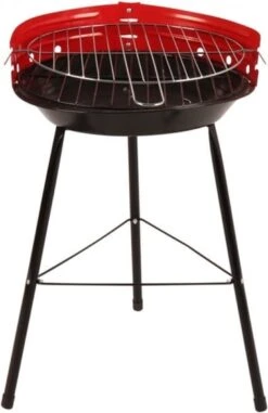 Houtskoolbarbecue Ø33 Cm | Verstelbare Grill BBQ | Halfopen | Zwart / Rood -Barbecue Benodigdheden Winkel 778x1200