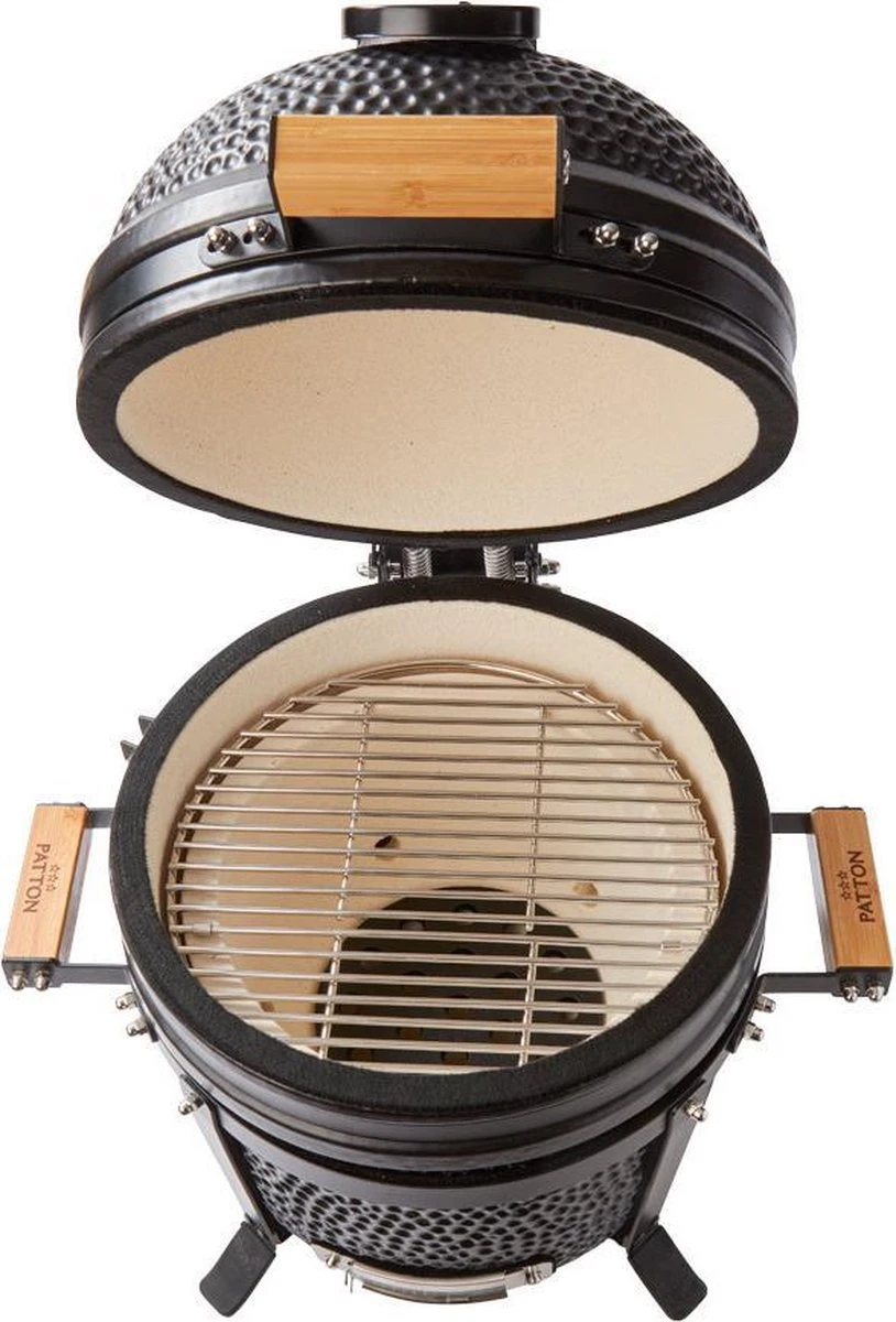 Patton Kamado 15" - Tafel Model - Keramische Barbecue - Premium Black - Medium - Compleet - Mat Zwart 3 Patton Kamado 15" - Tafel Model - Keramische Barbecue - Premium Black - Medium - Compleet - Mat Zwart - Afbeelding 3